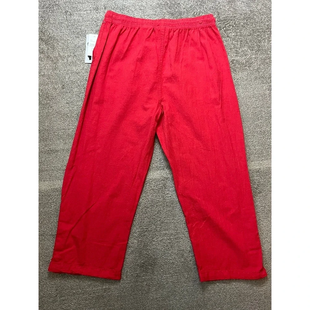 Vintage Ragtop USA Red Cotton Drawstring Pants Y2K Women Small